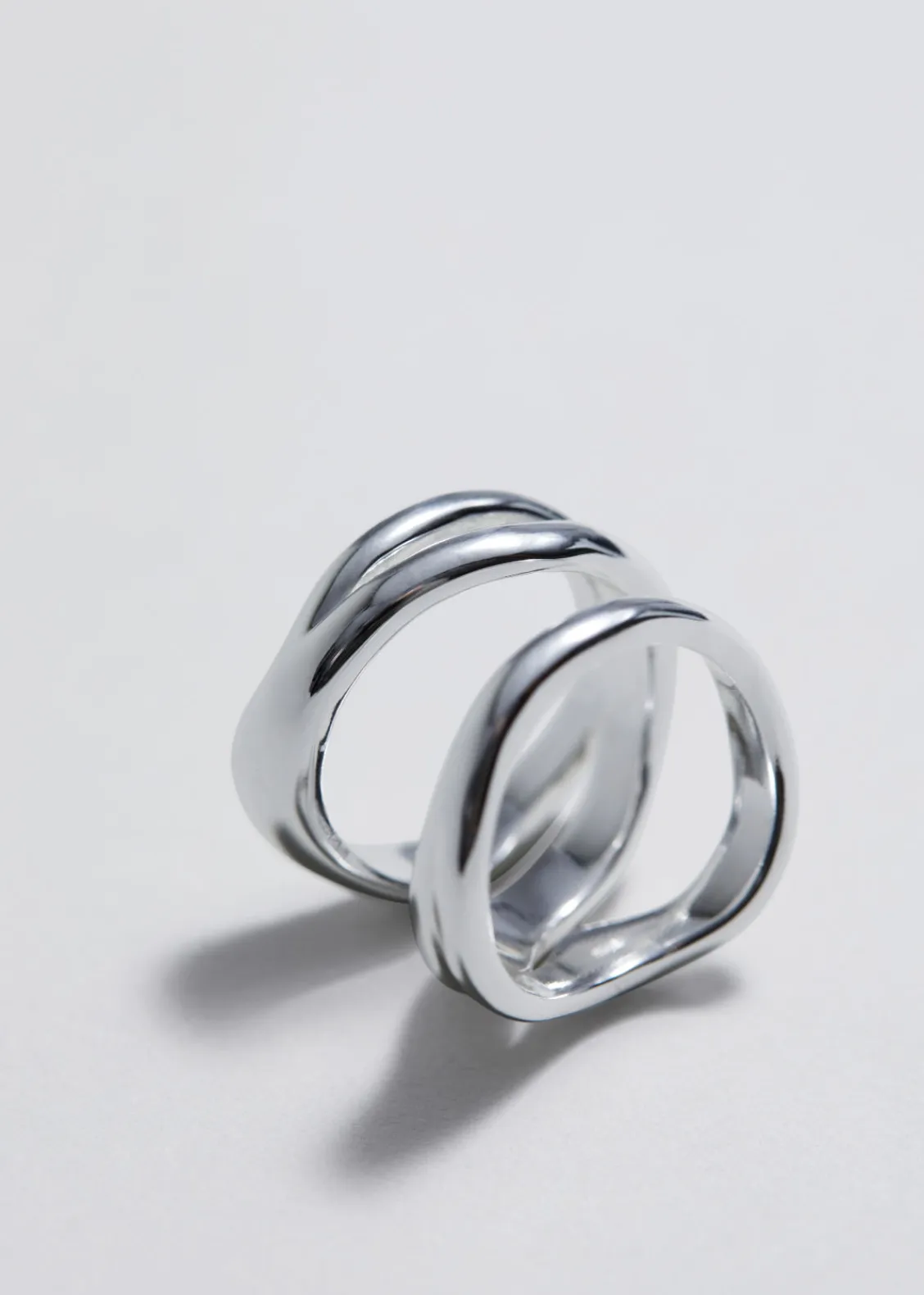 Fashion & Other Stories Bague à Trois Anneaux Argenté