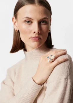Hot & Other Stories Bague Ouverte Cloutée Argenté