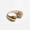 Outlet & Other Stories Bague Ouverte Ornée De Strass Doré
