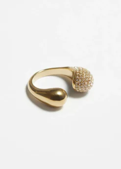 Outlet & Other Stories Bague Ouverte Ornée De Strass Doré