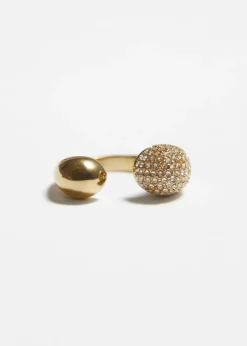 Outlet & Other Stories Bague Ouverte Ornée De Strass Doré