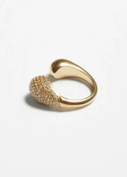 Outlet & Other Stories Bague Ouverte Ornée De Strass Doré