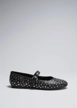 Online & Other Stories Ballerines En Cuir Clouté