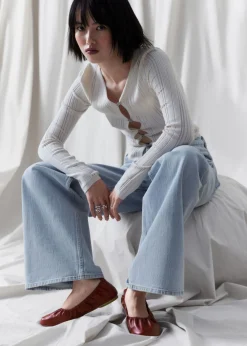 Flash Sale & Other Stories Ballerines En Cuir Froncé