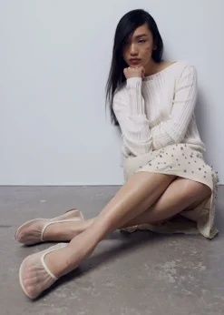 Best Sale & Other Stories Ballerines En Mesh à Bordures En Cuir