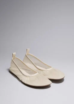 Best Sale & Other Stories Ballerines En Mesh à Bordures En Cuir
