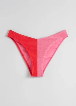 Discount & Other Stories Bas De Bikini Bicolore Rose/Rouge