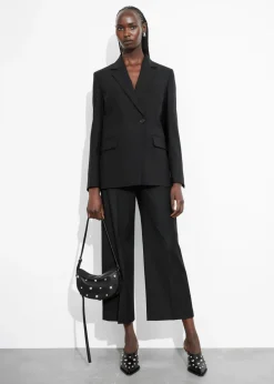Clearance & Other Stories Blazer à Boutonnage Simple En Laine Noir