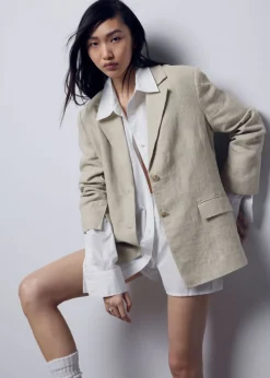 Store & Other Stories Blazer Ajusté En Lin
