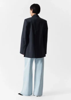 Flash Sale & Other Stories Blazer Asymétrique Habillé Rayures bleu marine