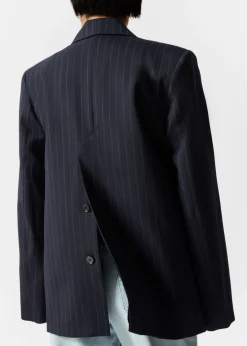 Flash Sale & Other Stories Blazer Asymétrique Habillé Rayures bleu marine