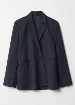 Flash Sale & Other Stories Blazer Asymétrique Habillé Rayures bleu marine