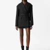 Cheap & Other Stories Blazer Ceinturé En Laine Mélangée Noir