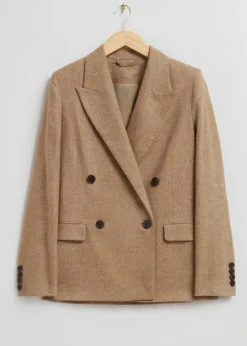 Fashion & Other Stories Blazer Habillé En Tweed Beige