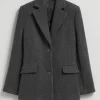 Cheap & Other Stories Blazer Oversize En Laine Gris chiné