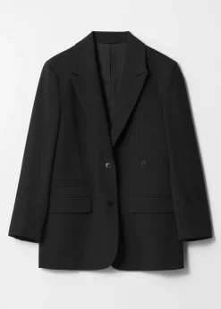 Outlet & Other Stories Blazer Oversize En Laine Mélangée Noir