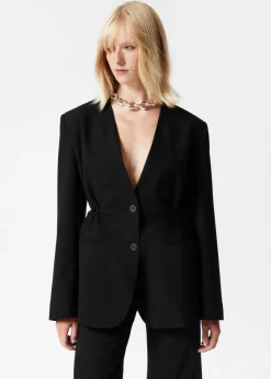 Online & Other Stories Blazer Sans Col Noir