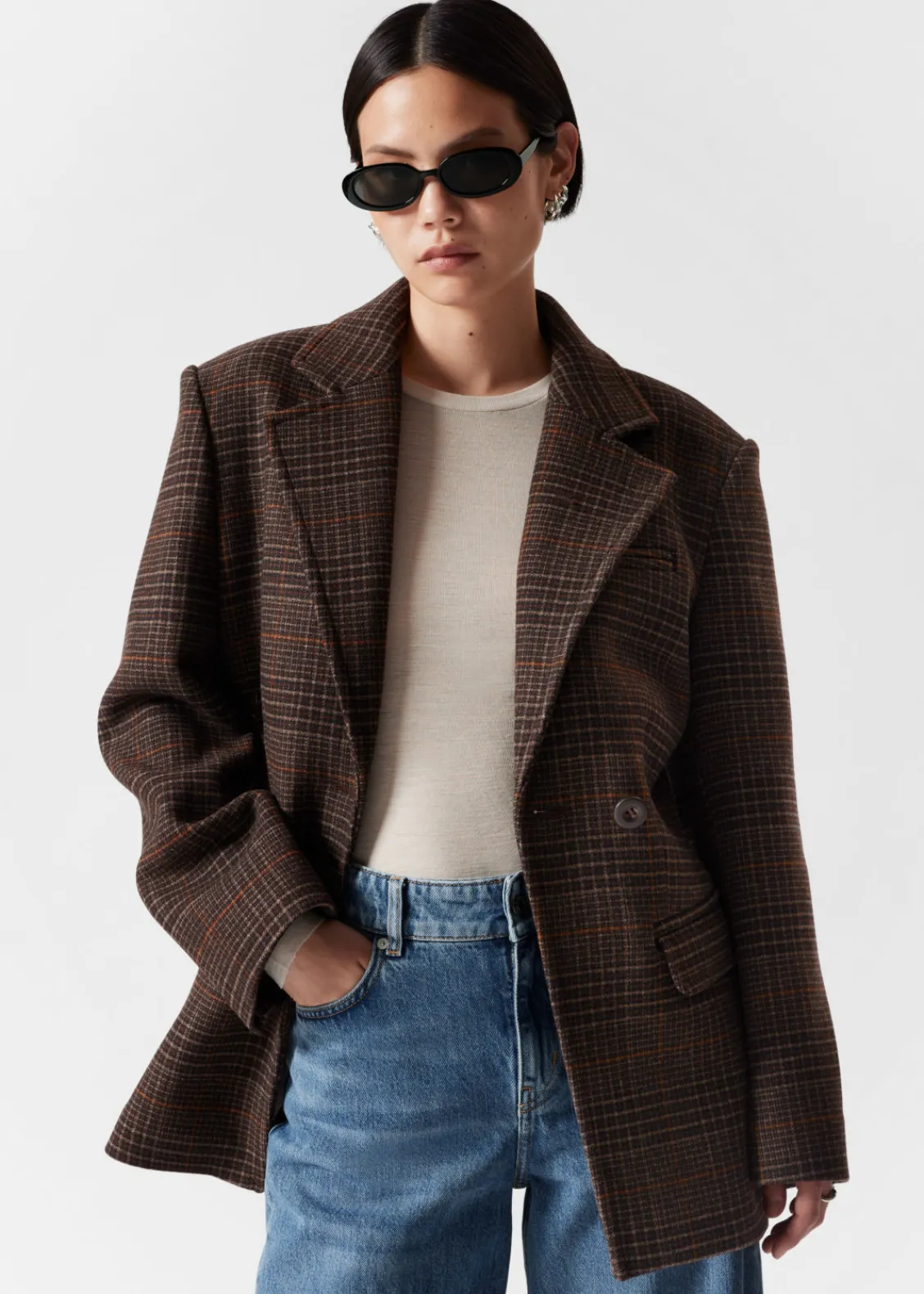 Hot & Other Stories Blazer Structuré En Tweed Tweed brun