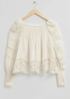 Best & Other Stories Blouse à Bordure En Dentelle