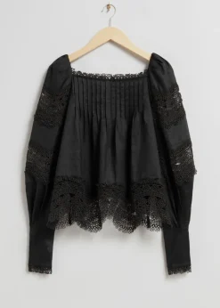 Best & Other Stories Blouse à Bordure En Dentelle