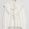Online & Other Stories Blouse à Volants Festonnés Ivoire