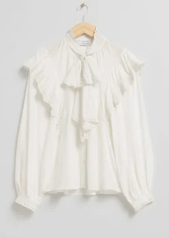Online & Other Stories Blouse à Volants Festonnés Ivoire