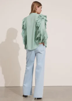 Sale & Other Stories Blouse à Volants Festonnés Menthe