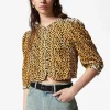 Flash Sale & Other Stories Blouse Courte En Velours Imprimé animal