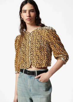 Flash Sale & Other Stories Blouse Courte En Velours Imprimé animal