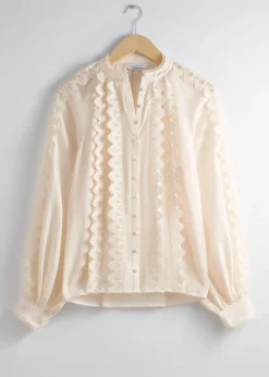 Store & Other Stories Blouse En Dentelle Festonnée