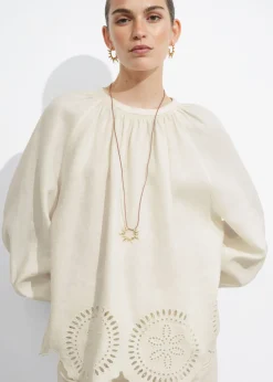 Cheap & Other Stories Blouse En Lin à Dos Ouvert Blanc
