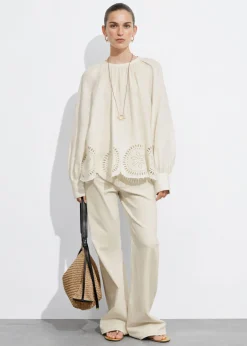 Cheap & Other Stories Blouse En Lin à Dos Ouvert Blanc