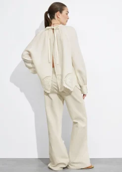 Cheap & Other Stories Blouse En Lin à Dos Ouvert Blanc