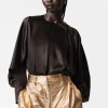 Clearance & Other Stories Blouse En Satin Marron foncé