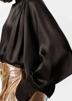 Clearance & Other Stories Blouse En Satin Marron foncé