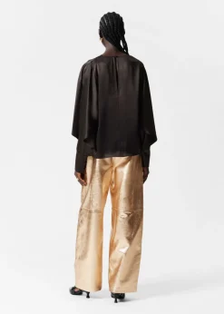 Clearance & Other Stories Blouse En Satin Marron foncé