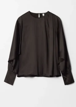 Clearance & Other Stories Blouse En Satin Marron foncé