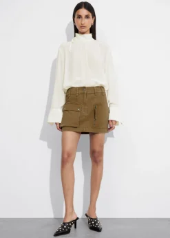 Hot & Other Stories Blouse En Soie à Col Montant