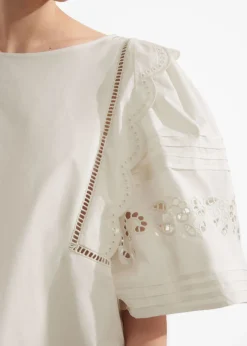 Sale & Other Stories Blouse Festonnée Blanc