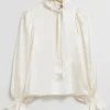 Flash Sale & Other Stories Blouse Lavallière Ivoire