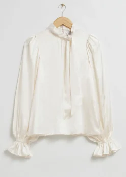Flash Sale & Other Stories Blouse Lavallière Ivoire