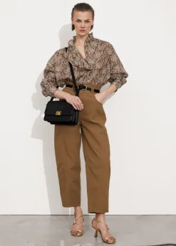Discount & Other Stories Blouse Oversize à Volants Beige foncé
