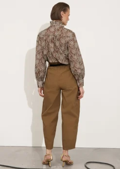 Discount & Other Stories Blouse Oversize à Volants Beige foncé