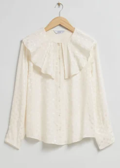 Store & Other Stories Blouse Volantée En Jacquard Jacquard ivoire