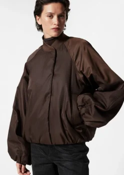 Shop & Other Stories Bomber à Manches Volumineuses Marron foncé