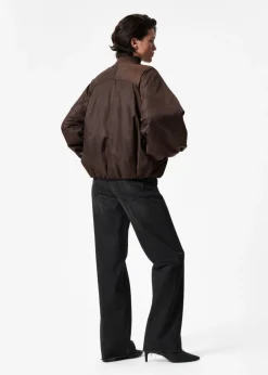 Shop & Other Stories Bomber à Manches Volumineuses Marron foncé