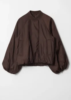 Shop & Other Stories Bomber à Manches Volumineuses Marron foncé