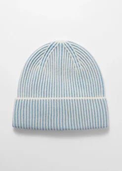 Outlet & Other Stories Bonnet En Laine Bicolore Bleu clair