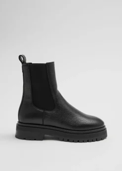Best & Other Stories Bottes Chelsea En Cuir épais Doublé Noir
