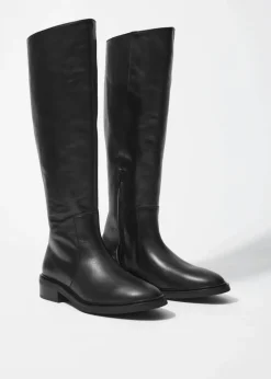 New & Other Stories Bottes De Style équitation En Cuir Noir